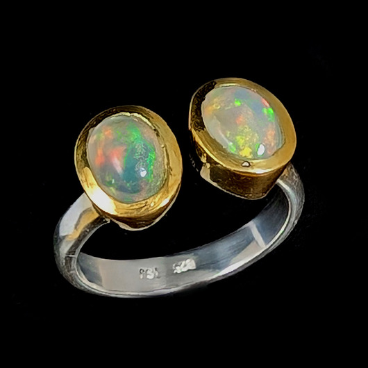 pierścionki srebrne Pierścionek z opalami