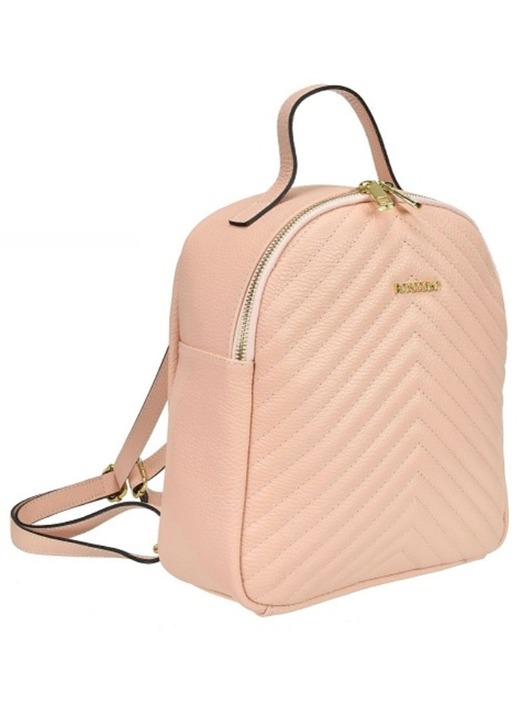 plecaki Damski plecak ze skóry naturelnej - różowy (5906)