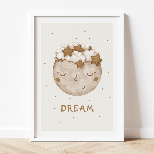 obrazy i plakaty do pokoju dziecięcego Plakat Księżyc Dream P362