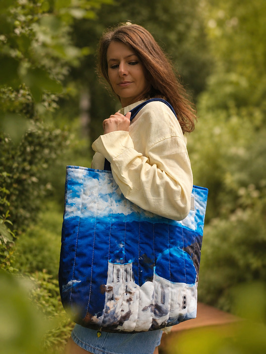 torby na ramię Pikowana duża torba shopper Santorini
