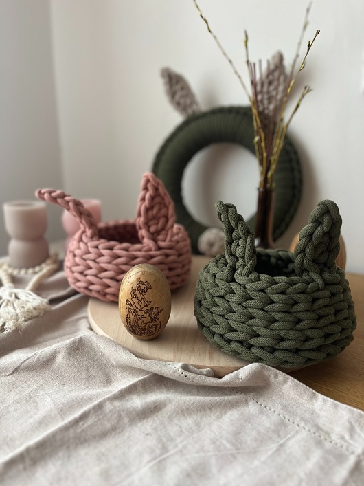 koszyki wielkanocne Koszyk Wielkanocny  Bunny  Easter Khaki