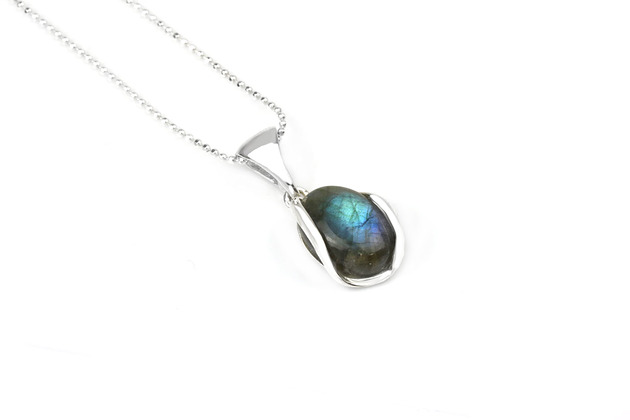 Colare Labradoryt srebro Brazi Druse Jewelry