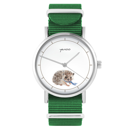 zegarki unisex Zegarek - Jeżyk - zielony, nylonowy