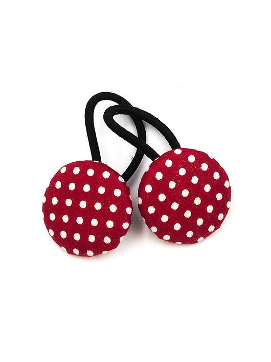 ozdoby do włosów dla dzieci Gumeczki do włosów czerwone w kropki Dottie Red