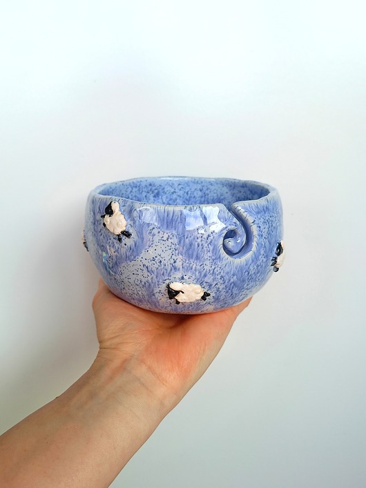 akcesoria różne Ceramiczna ręcznie robiona miseczka na włóczkę