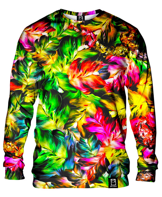 bluzy męskie Bluza Bez Kaptura Męska DR.CROW Jungle Leaves