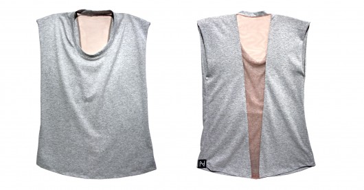 TRANSPARENT V TANK TOP Melange Grey anomalia12