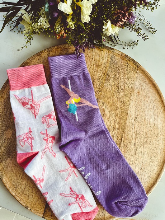 skarpetki damskie Skarpetki Pole Dance Zestaw różowy