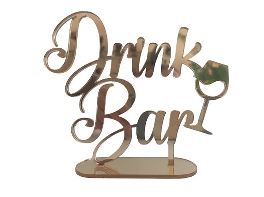 dodatki ślubne Napis na podstawce Drink Bar ślub wesele