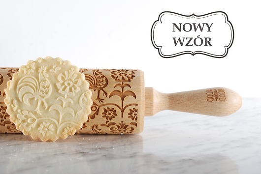 FOLKY ROOSTER - grawerowany wałek do ciasta MOODFORWOOD Studio