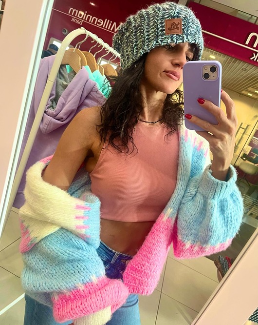 kardigany damskie Kolorowy Sweter Damski Pastelowy