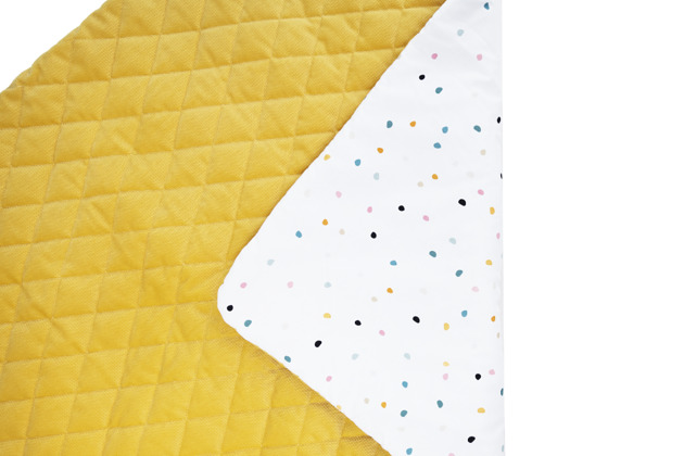 kocyki, kołderki, pościel dla dzieci Kocyk Tęczowe kropki - ŻÓŁTY