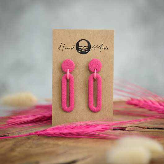kolczyki z masy plastycznej Kolczyki Emma - różowe