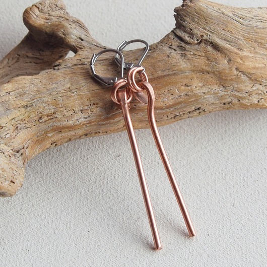 kolczyki z miedzi Kolczyki długie z miedzi (zam.ind/
