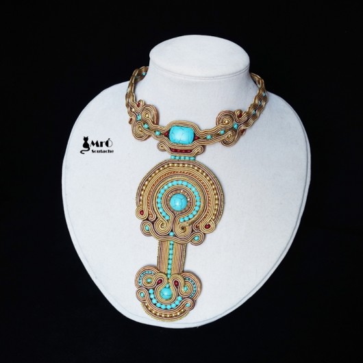 Tumi- Etniczny naszyjnik Soutache Mró Soutache
