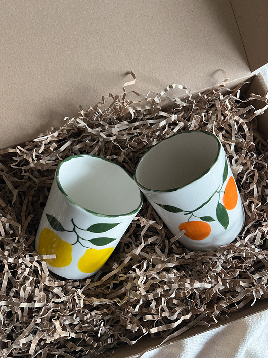 kubki Zestaw prezentowy 2 kubki porcelanowe