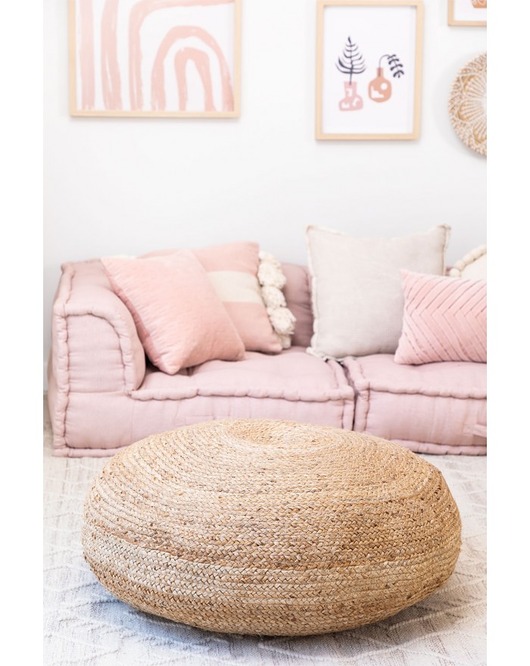 pufy do siedzenia Pufa Poduszka do Siedzenia na Podłodze Juta Hand-Made 80 cm