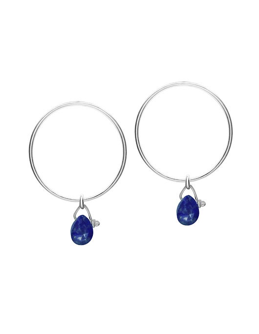 Srebrne kolczyki z naturalnym lazurytem IVE Jewelry