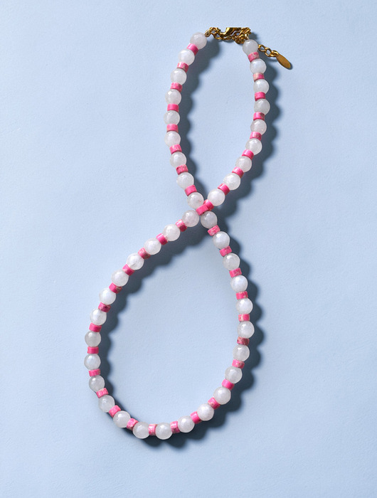 chokery Choker z kryształu górskiego i różowego jaspisu