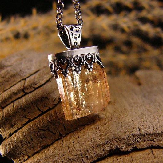 wisiory Naszyjnik Bali Kryształ Topazu - Topaz Imperial Srebro