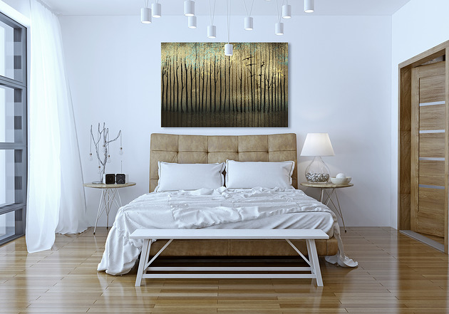 obrazy OBRAZ NA PŁÓTNIE - 120x80cm - ABSTRAKCJA HORYZONT