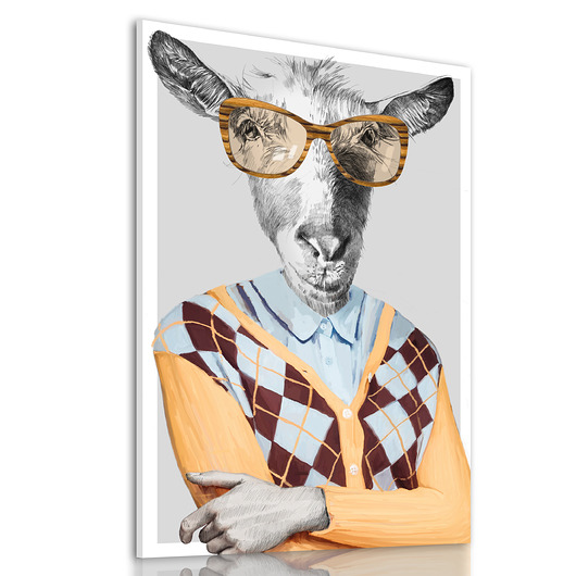 obrazy OBRAZ NA PŁÓTNIE -  70x100cm KOZA GRAŻYNKA
