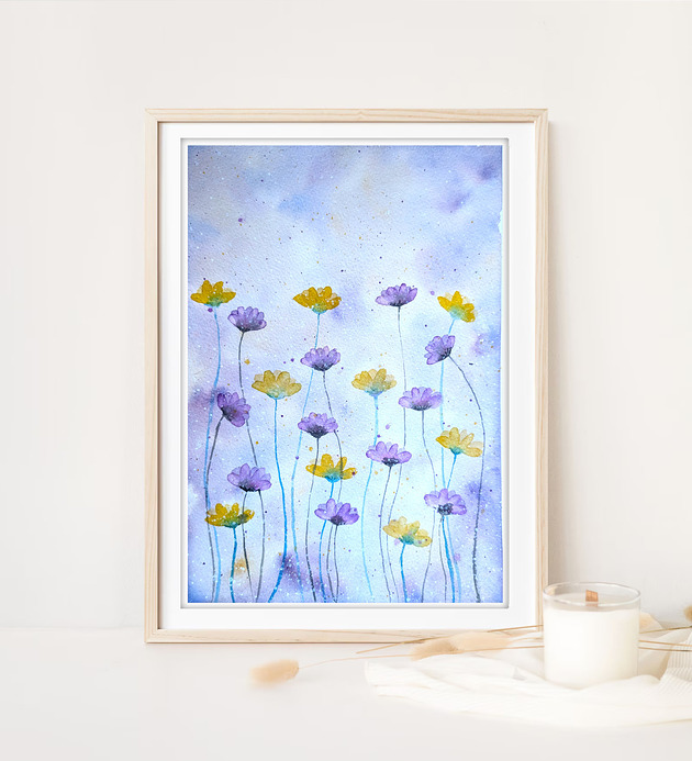 obrazy Oryginalna akwarela.Łąka A4