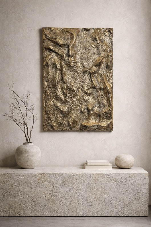 obrazy Przestrzenny obraz złocony wykonany ręcznie z gliny papierowej