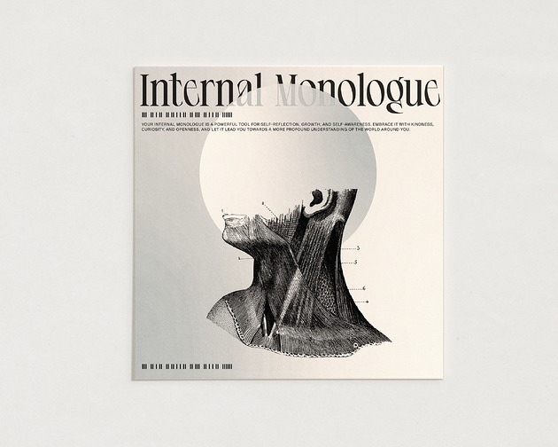 plakaty Internal Monologue grey / Oryginalna grafika / poster print / Gicle