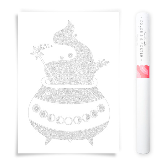 plakaty Plakat do Kolorowania Magiczny Kociołek 50x70cm