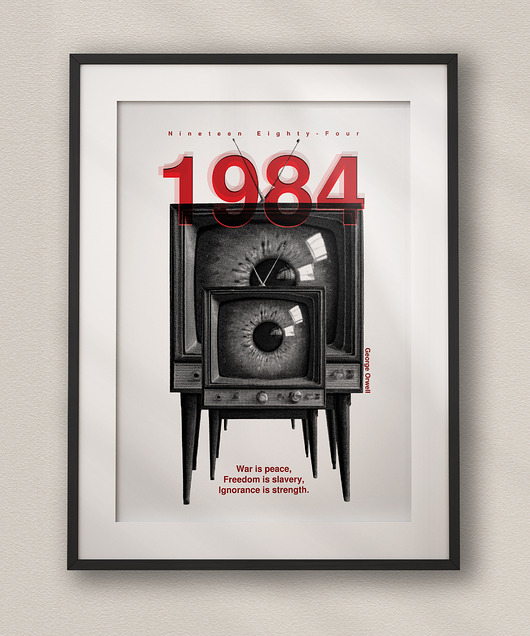 plakaty Plakat George Orwell 1984 - Kolaż Fine Art - Dekoracja Ścienna Do Salonu