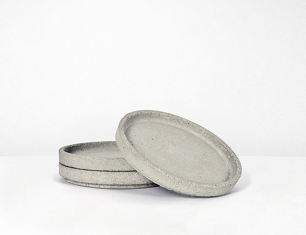 podkładki do kuchni Podkładka betonowa szara  okrągła 12 cm