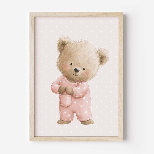 obrazy i plakaty do pokoju dziecięcego Plakat Na Ścianę Dla Dziewczynki Różowe misie nr. 13