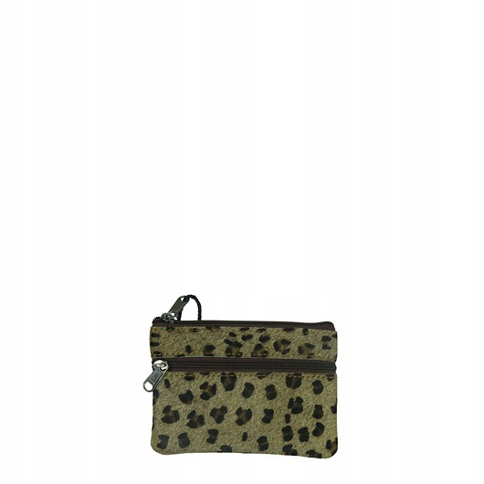 portfele damskie Saszetka skórzana bilonówka skóra naturalna na klucze bilon poręczna OLIVKA