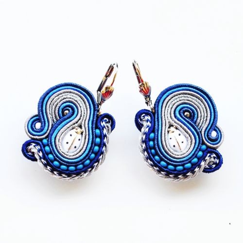 kolczyki soutache Sutaszowe kolczyki LADYBIRD BLUE