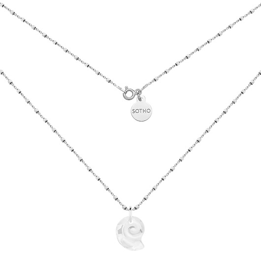 srebrne naszyjniki Srebrny naszyjnik z muszelką SWAROVSKI CRYSTAL