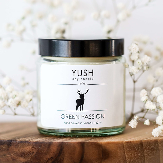 Świeca sojowa GREEN PASSION 120 ml -YUSH- yush