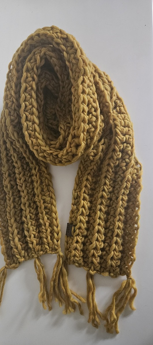 szale damskie Wełniany szal w kolorze curry