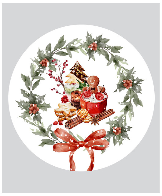 tapety i naklejki ścienne Naklejka ścienna Świąteczny wianek  (koło)