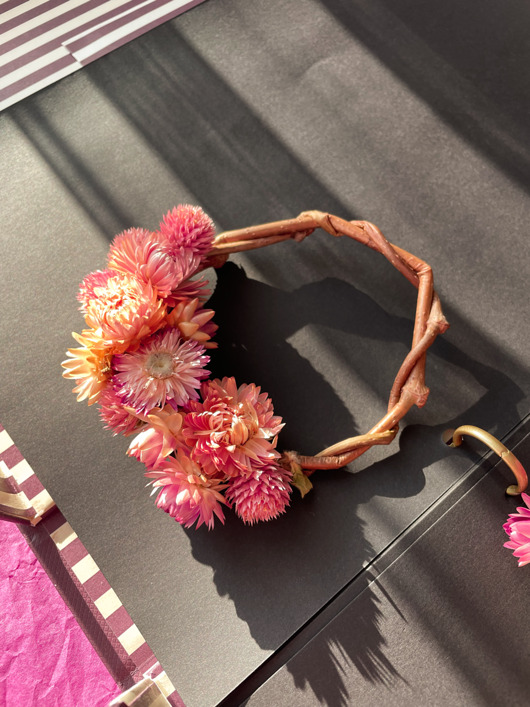 wianki Wianek z suszonymi kwiatami - MINI