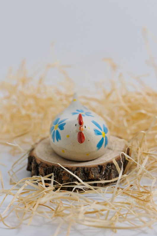 ozdoby wielkanocne Kurka kwiecista niebieska