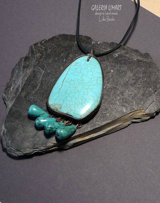 Wisior turkusowy, handmade. Ekskluzywny Galeria Limart