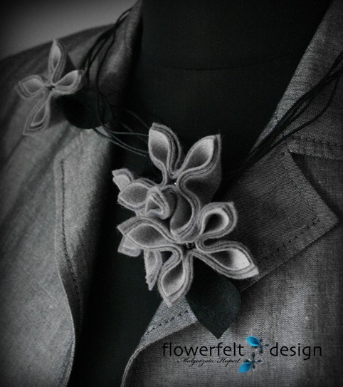 w szarościach...... Autorska FlowerFelt Design