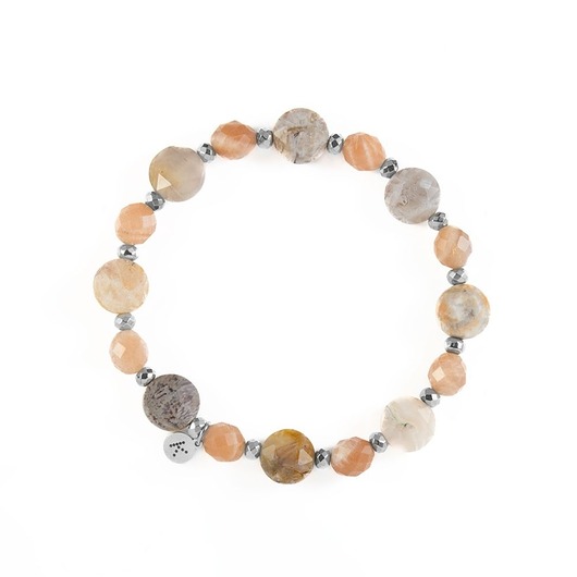 bransoletki z kamieni naturalnych Bransoletka z kamieniem wewnętrznej przemiany i życia - Wersja Srebrna