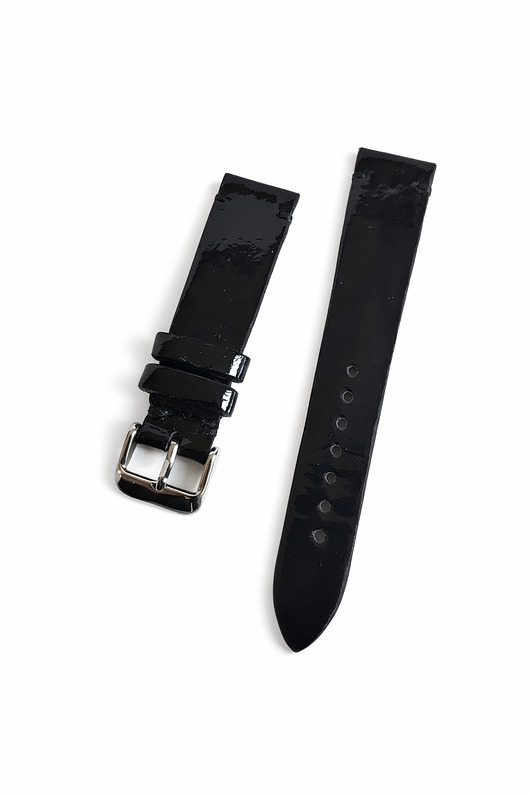 zegarki różne Pasek do zegarka  rozm: 18 mm czarny lakier