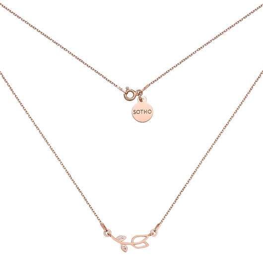 złote naszyjniki Naszyjnik z różowego złota z tulipanem wysadzanym kryształkami SWAROVSKI