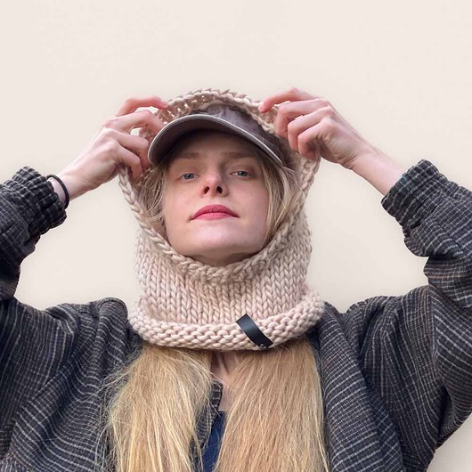 czapki damskie JEDWAB MERINO balaclava kapturek