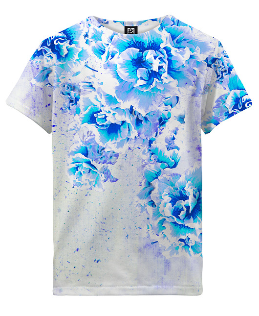 t-shirty dla dziewczynki T-shirt Girl DR.CROW Beautiful Flowers Blue