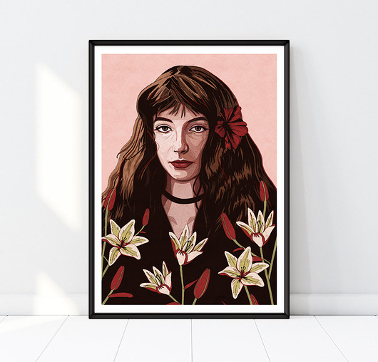 grafiki i ilustracje Kate Bush inspiration A3 plakat ilustracja