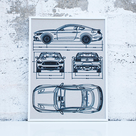 WYDRUK NA TEKTURZE 30X40 cm FORD MUSTANG NEW 777 Tshirts